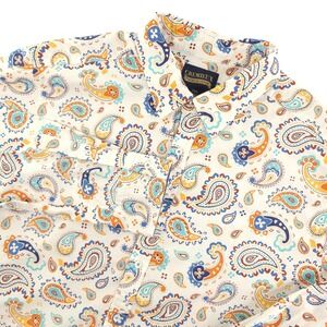 Cremieux Shirt Mens Big 2X Multicolor Paisley Long Sleeve Button Up Stretch‎